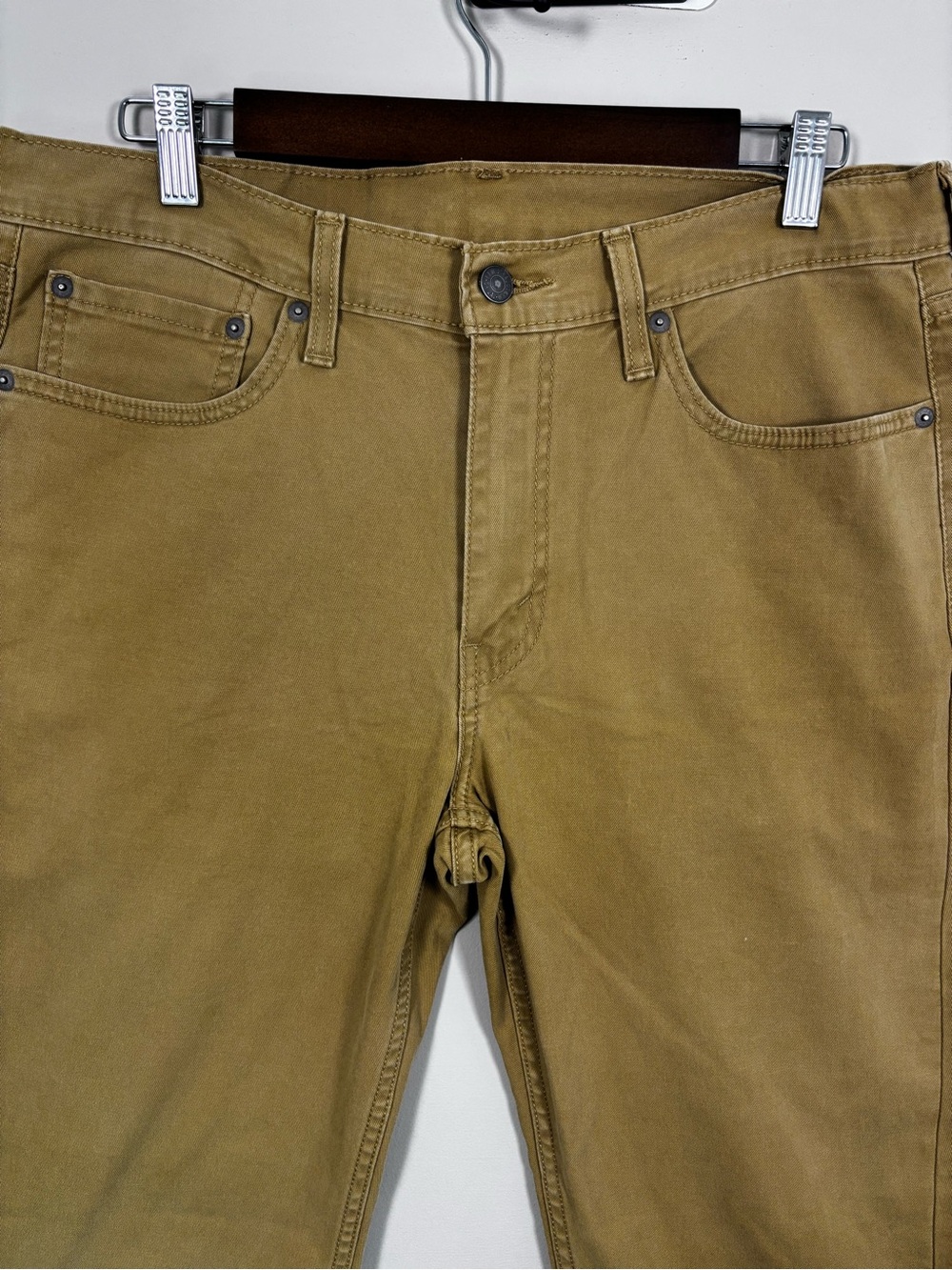 Levi’s 514 Men’s Straight Fit Stretch Jeans W33 L30 Mustard Brown Tan - Picture 3 of 14